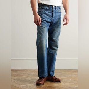 Double RL Ralph Lauren Straight Fit Japanese Selvedge Jeans Dylan Blue Size 36